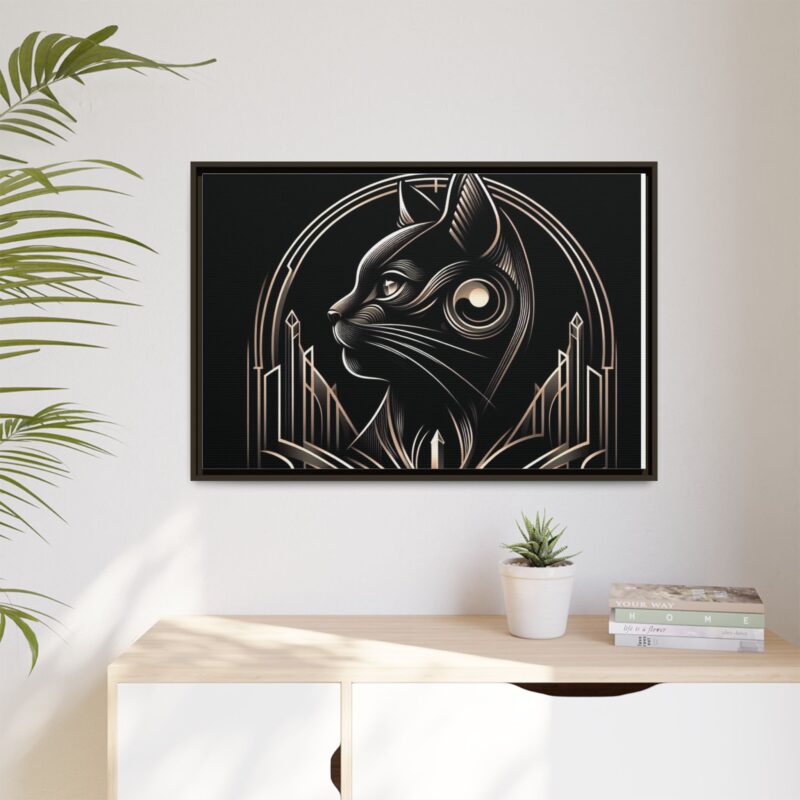 Elegant Art Deco Black Cat Canvas - Dark and Luxurious Wall Art Design - Image 39