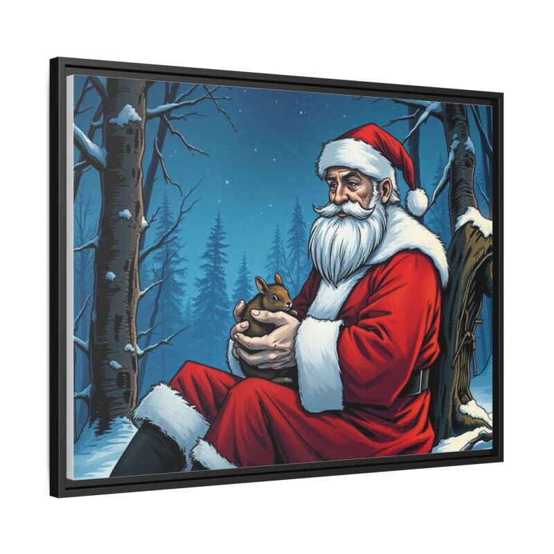 Canvas Art of Santa's Gentle Moment in the Snowy Woods - Image 31