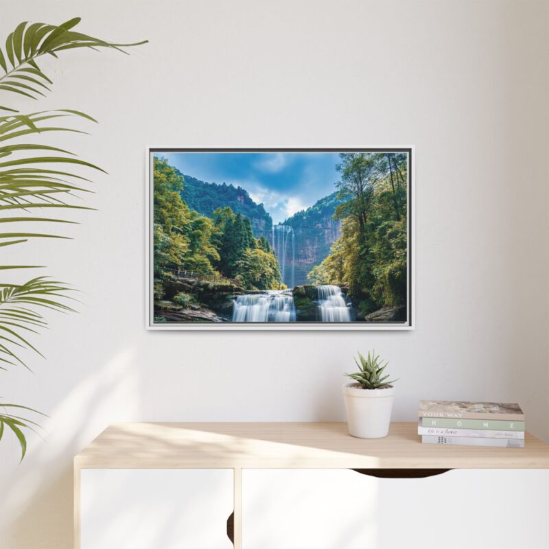 Canvas Wall Art - Waterfall Mountain Landscape - Image 88