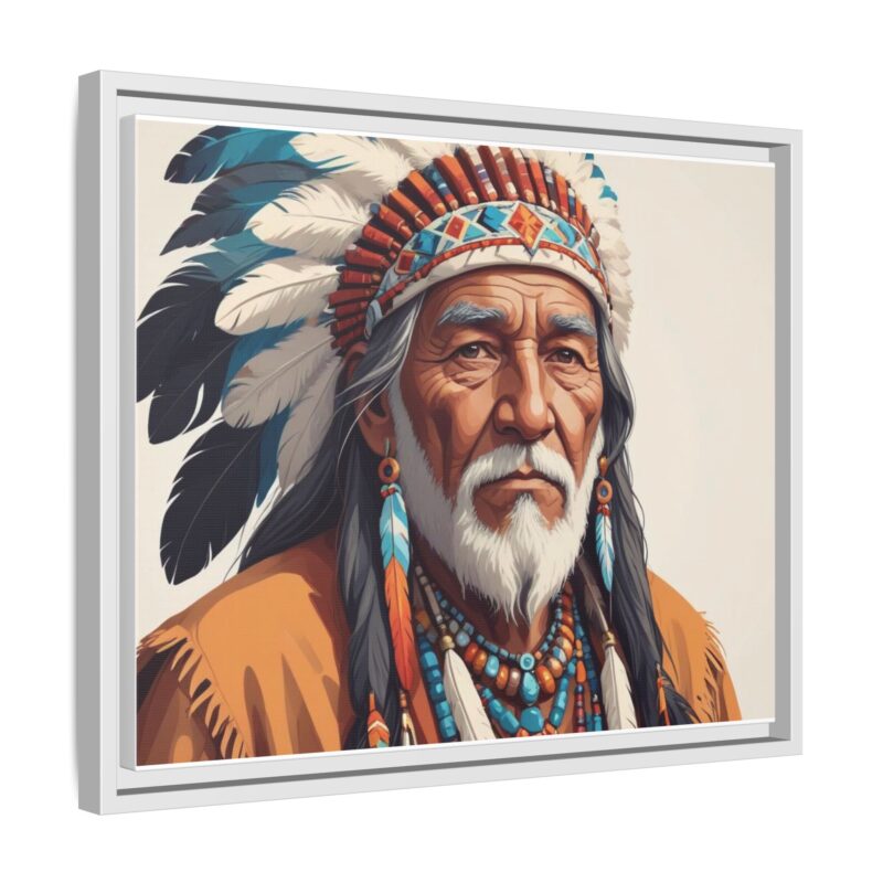 Matte Canvas, Framed elderly Native American man - Image 71