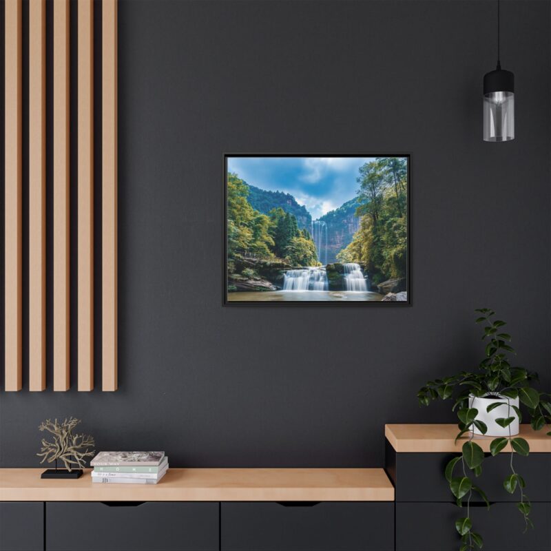 Canvas Wall Art - Waterfall Mountain Landscape - Image 121