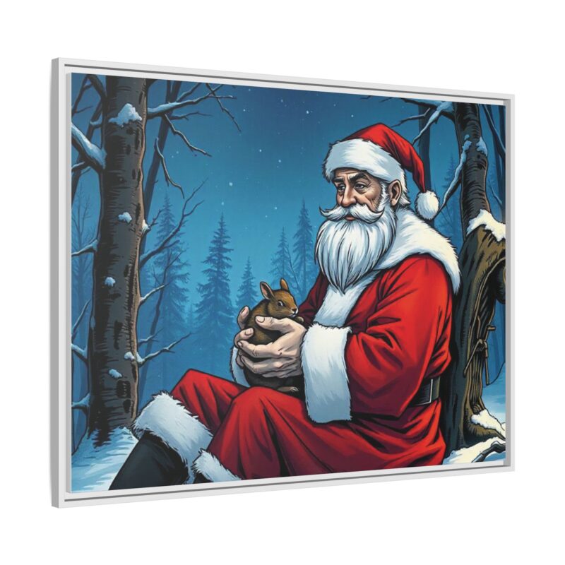 Canvas Art of Santa's Gentle Moment in the Snowy Woods - Image 111