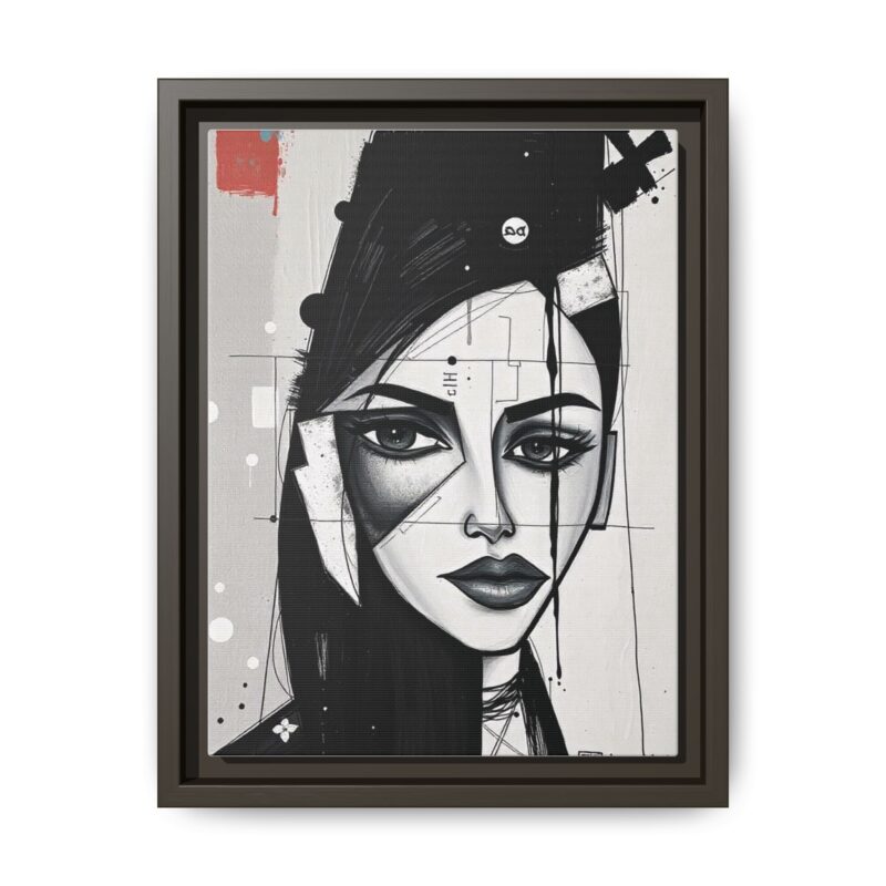 Canvas Art on An elegant and modern black-and-white abstract portrait - Image 30