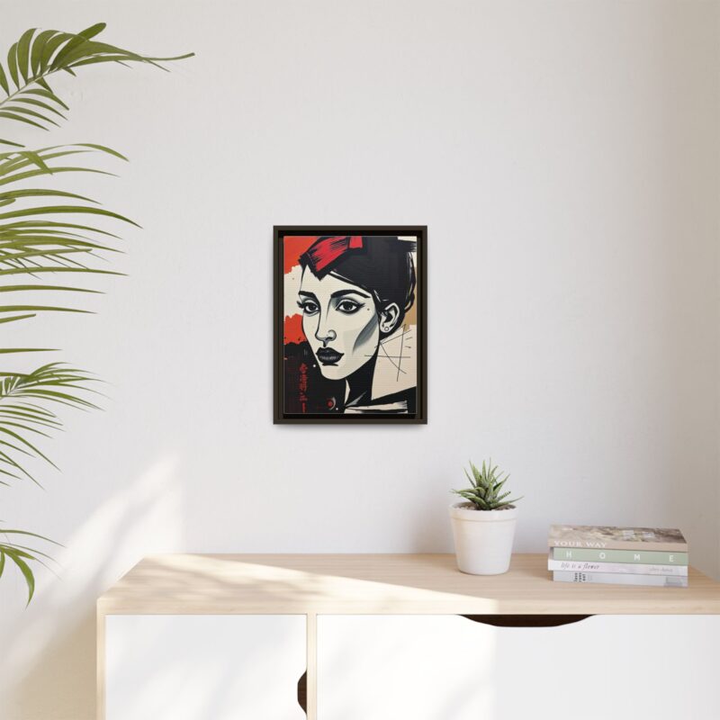 Wall Art Print of A black and white abstract portrait of a woman's face - Image 48