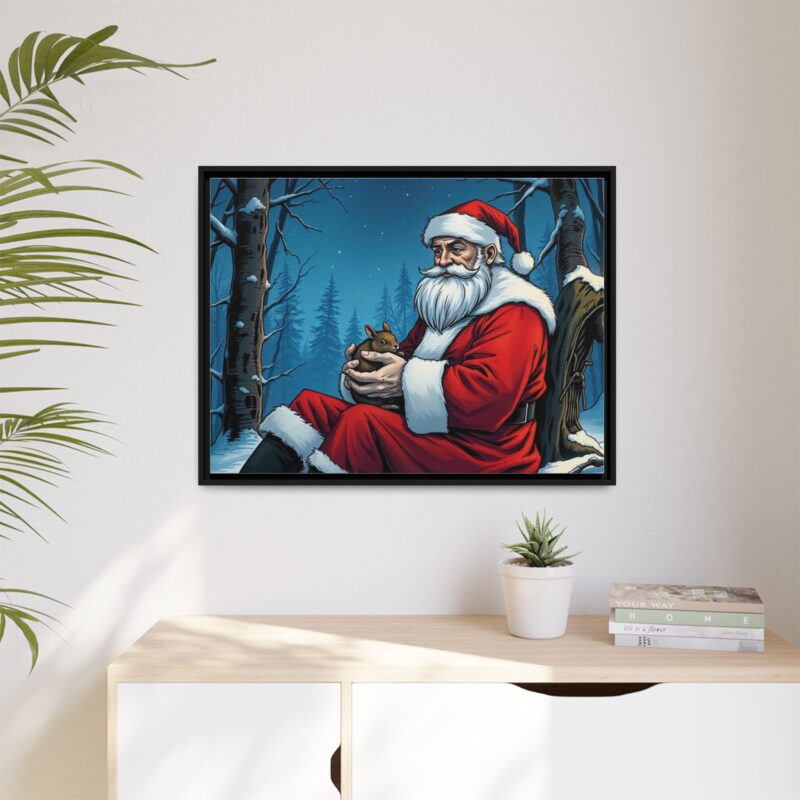 Canvas Art of Santa's Gentle Moment in the Snowy Woods - Image 32