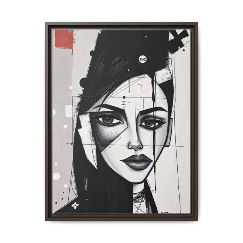 Canvas Art on An elegant and modern black-and-white abstract portrait - Image 62