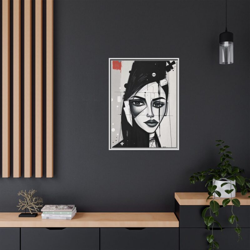 Canvas Art on An elegant and modern black-and-white abstract portrait - Image 73