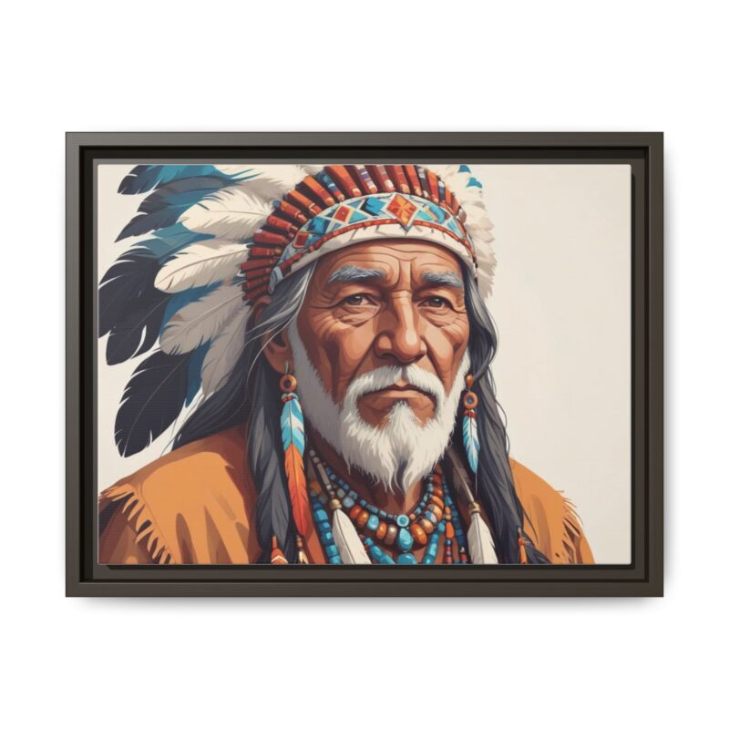 Matte Canvas, Framed elderly Native American man - Image 58