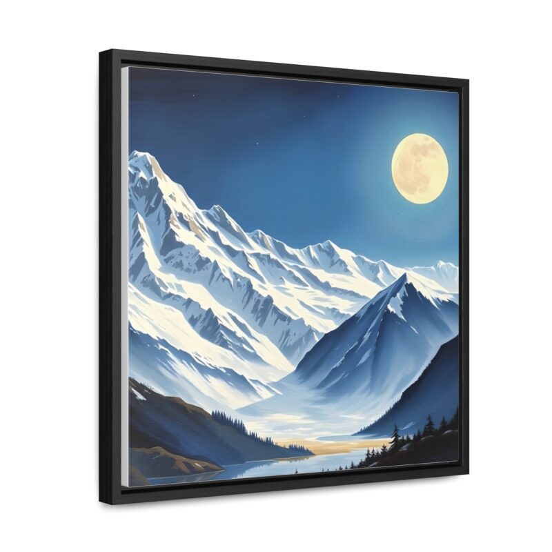 Canvas Wraps - Snow-Capped Mountains Under a Full Moon - Image 18