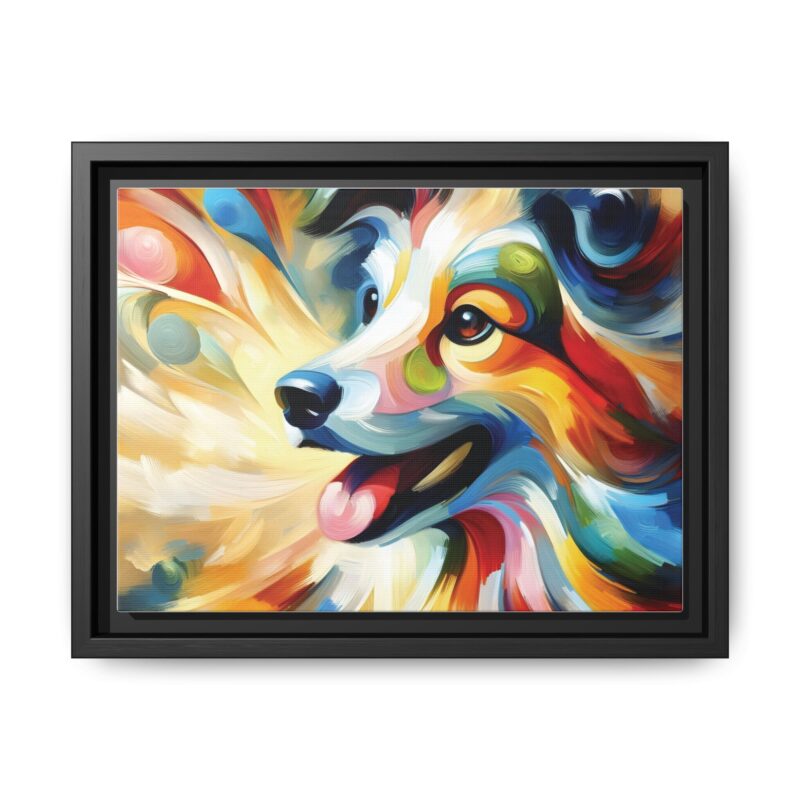 Matte Canvas, Framed Colorful Abstract Dog Canvas Art for Modern Wall Decor - Image 5