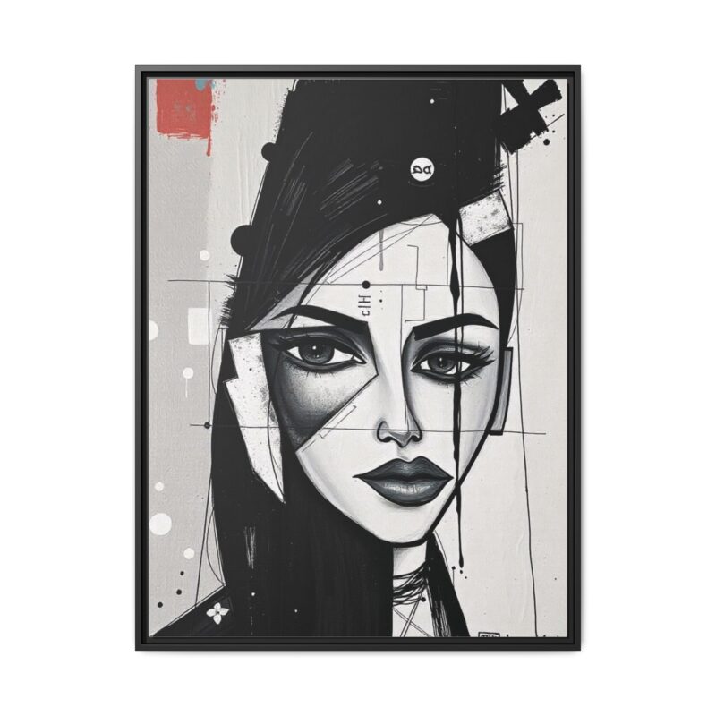 Canvas Art on An elegant and modern black-and-white abstract portrait - Image 2