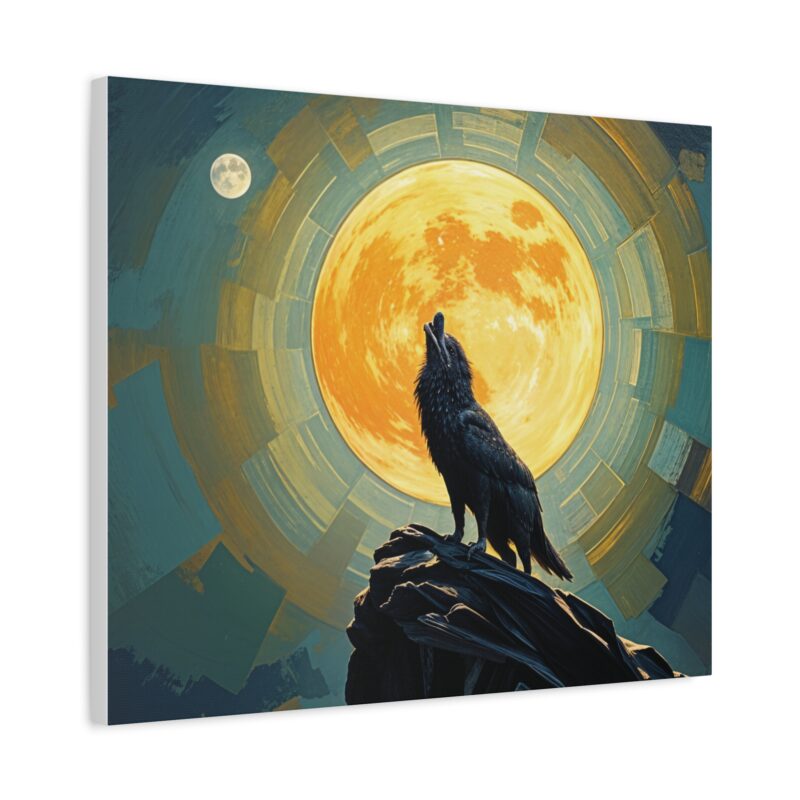Wolf Howling at the Full Moon Canvas Print Wall Art - Image 22