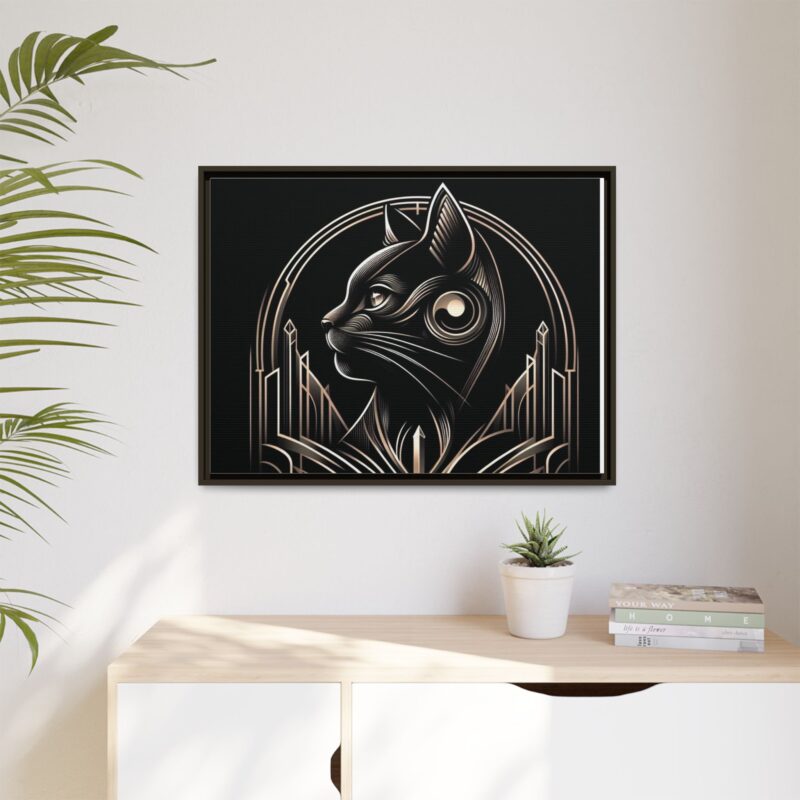 Elegant Art Deco Black Cat Canvas - Dark and Luxurious Wall Art Design - Image 34