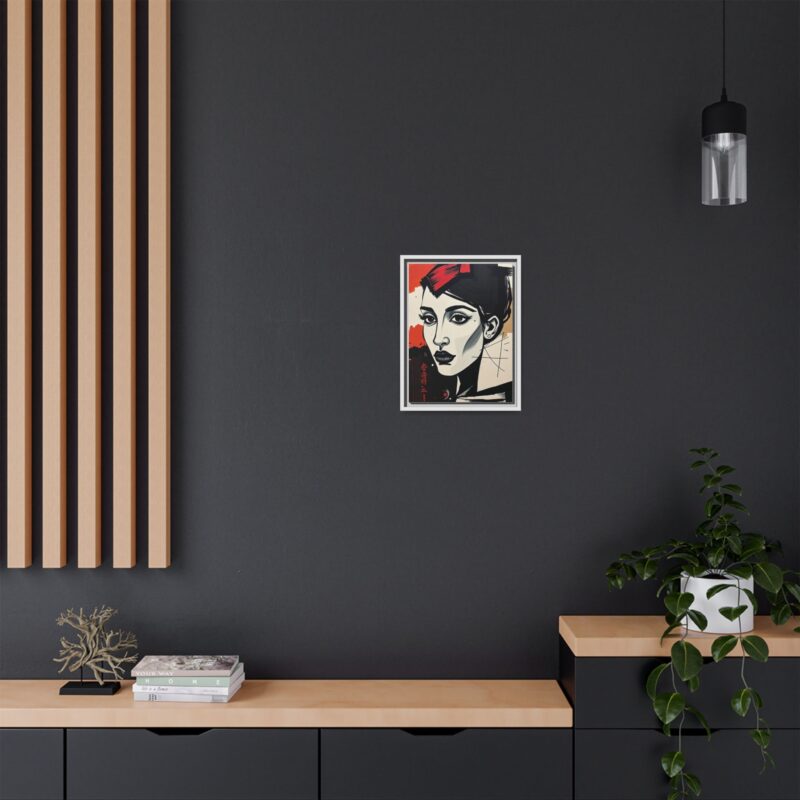 Wall Art Print of A black and white abstract portrait of a woman's face - Image 49
