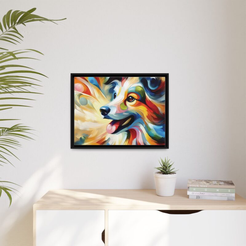 Matte Canvas, Framed Colorful Abstract Dog Canvas Art for Modern Wall Decor - Image 23