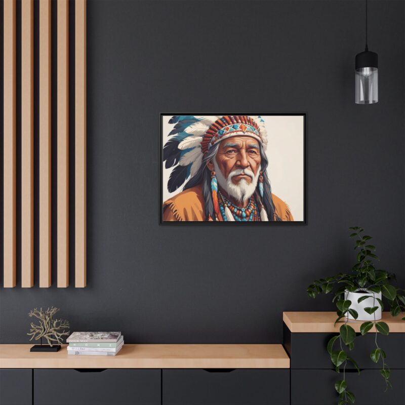 Matte Canvas, Framed elderly Native American man - Image 29