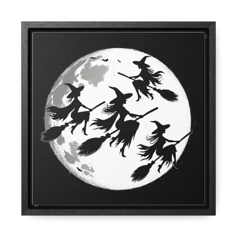 Canvas Wraps - Elegant Witch Silhouettes on Broomsticks Halloween Wall Art - Image 17