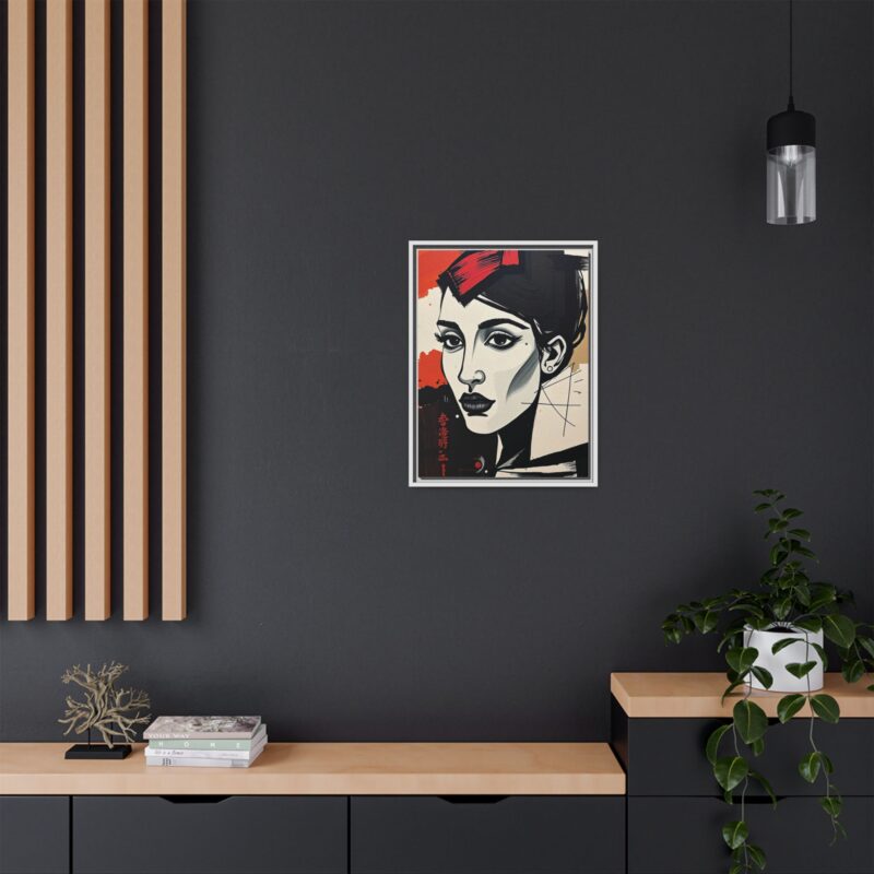 Wall Art Print of A black and white abstract portrait of a woman's face - Image 65