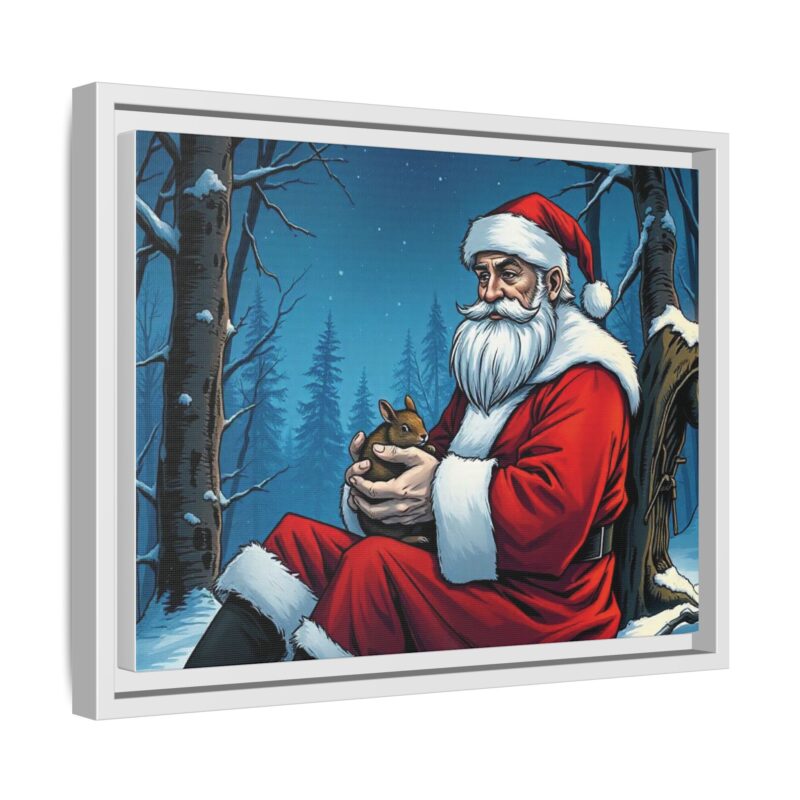 Canvas Art of Santa's Gentle Moment in the Snowy Woods - Image 63