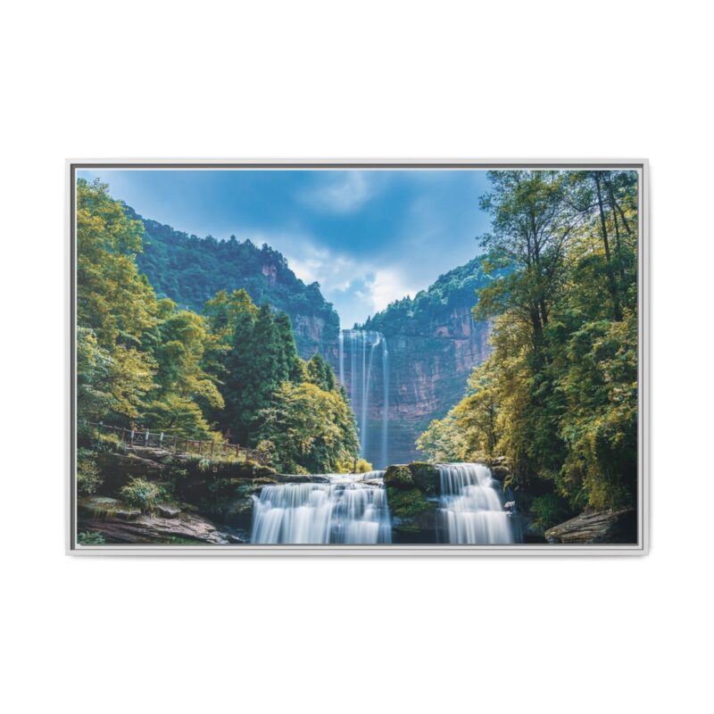 Canvas Wall Art - Waterfall Mountain Landscape - Image 118