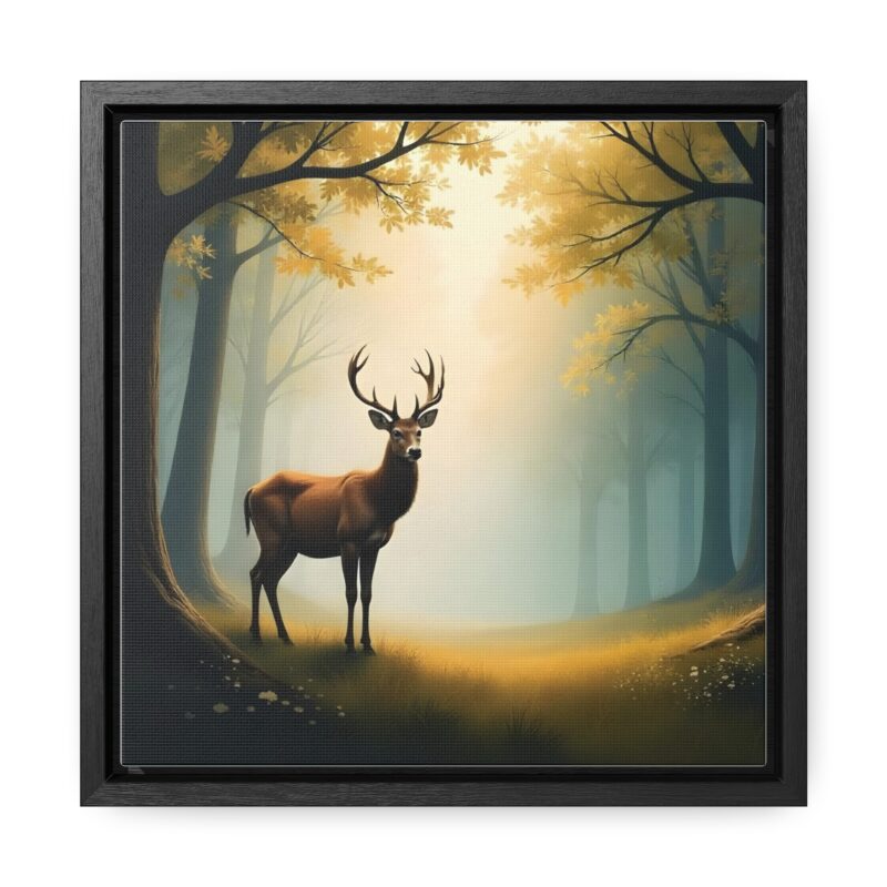 Canvas Wraps - Graceful Deer in Misty Forest Wall Art - Image 2