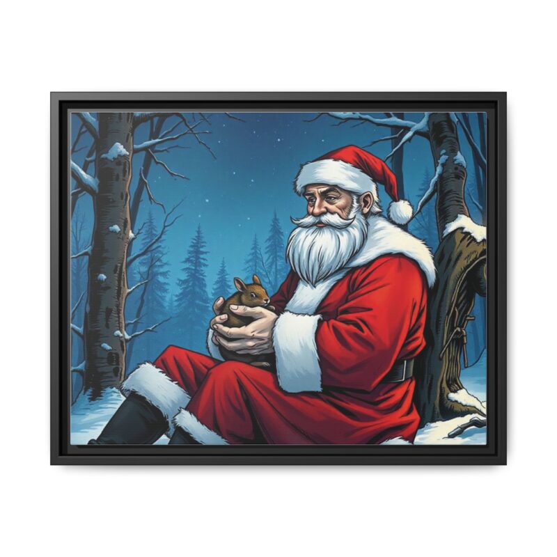 Canvas Art of Santa's Gentle Moment in the Snowy Woods - Image 18