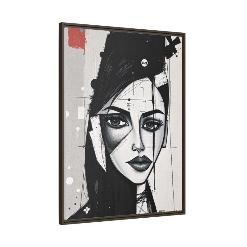 Canvas Art on An elegant and modern black-and-white abstract portrait - Image 79
