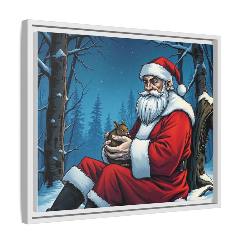 Canvas Art of Santa's Gentle Moment in the Snowy Woods - Image 71