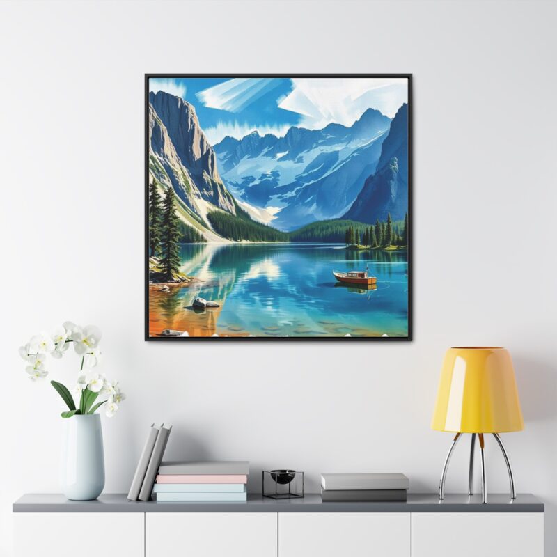 Canvas Wrap Mountain Lake Wall Art - Image 44