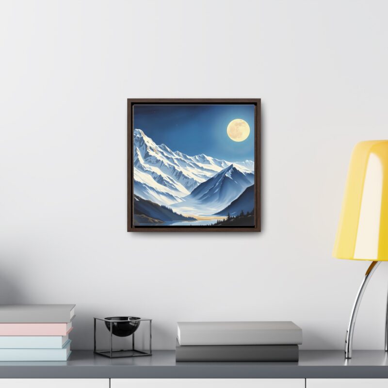 Canvas Wraps - Snow-Capped Mountains Under a Full Moon - Image 16
