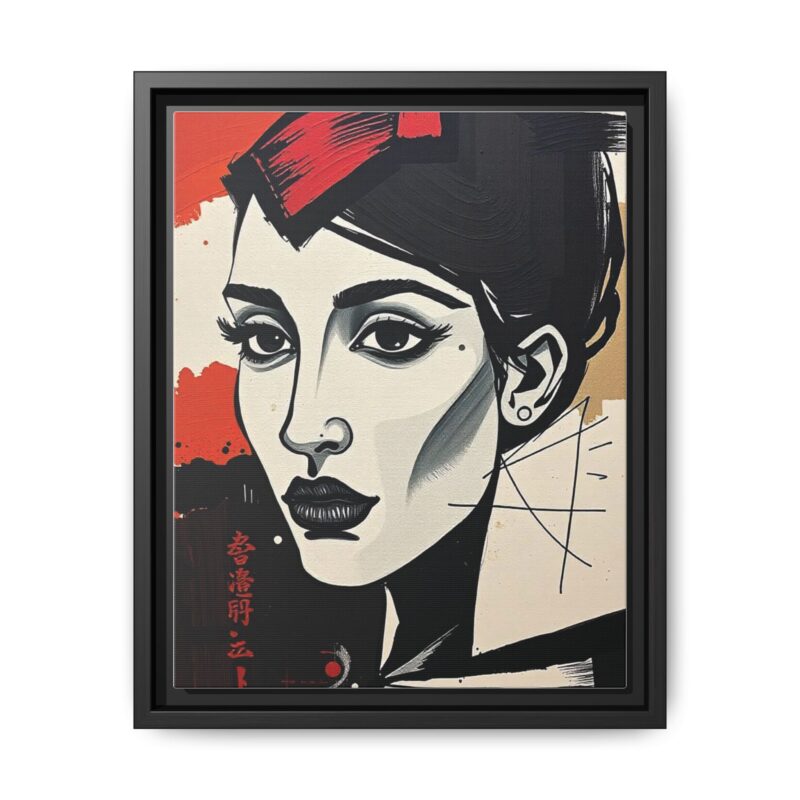 Wall Art Print of A black and white abstract portrait of a woman's face - Image 10