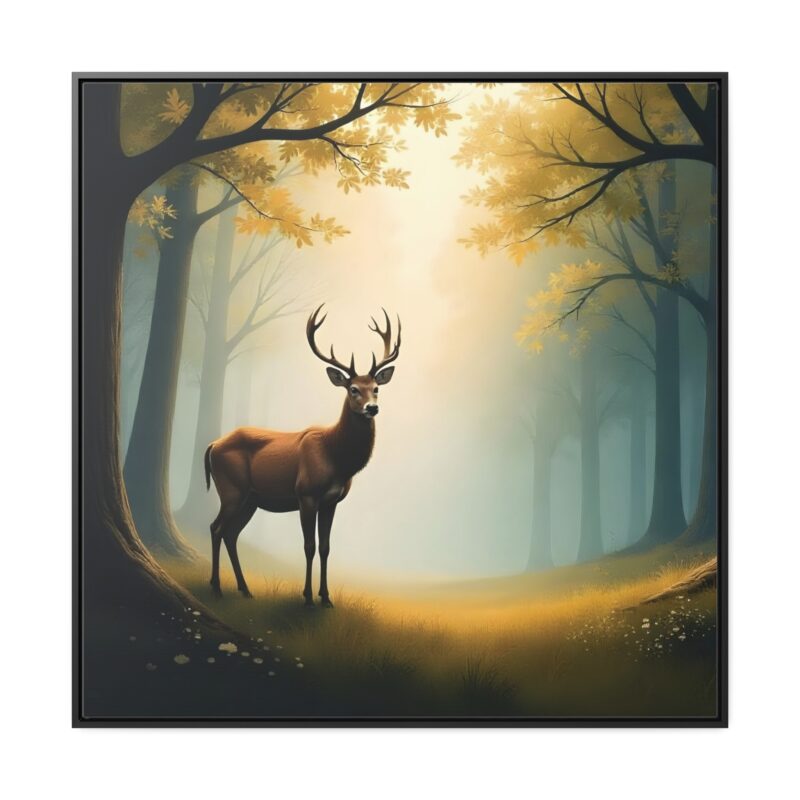 Canvas Wraps - Graceful Deer in Misty Forest Wall Art - Image 41