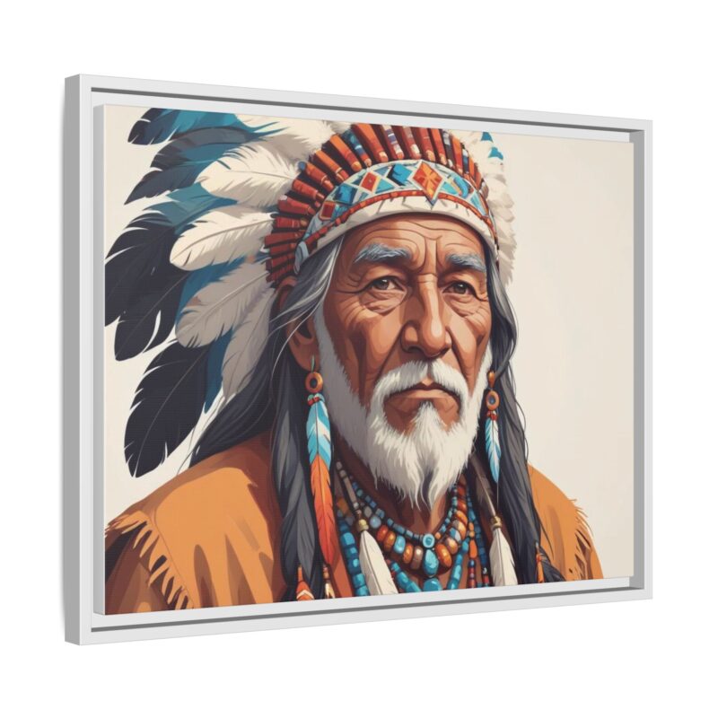 Matte Canvas, Framed elderly Native American man - Image 79