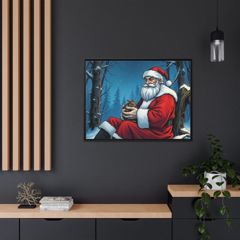 Canvas Art of Santa's Gentle Moment in the Snowy Woods - Image 37