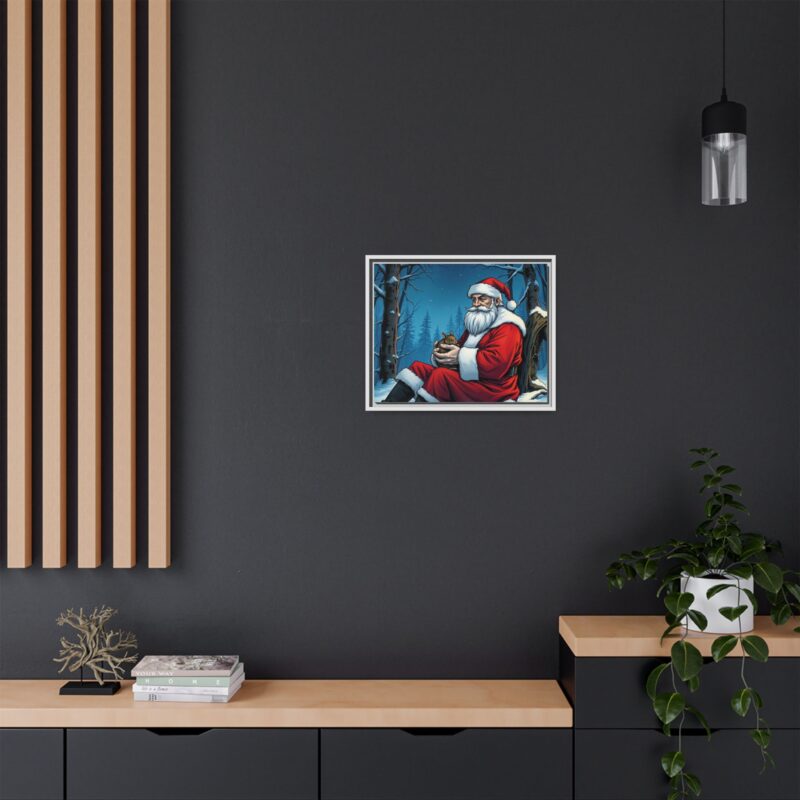 Canvas Art of Santa's Gentle Moment in the Snowy Woods - Image 69