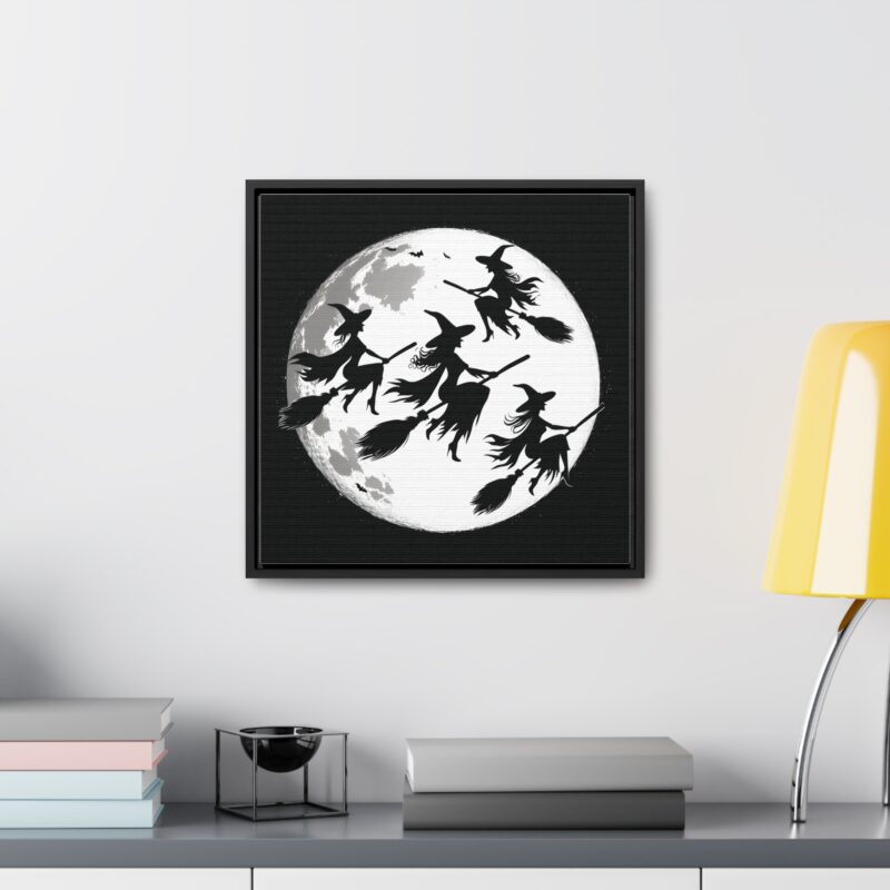 Canvas Wraps - Elegant Witch Silhouettes on Broomsticks Halloween Wall Art - Image 30