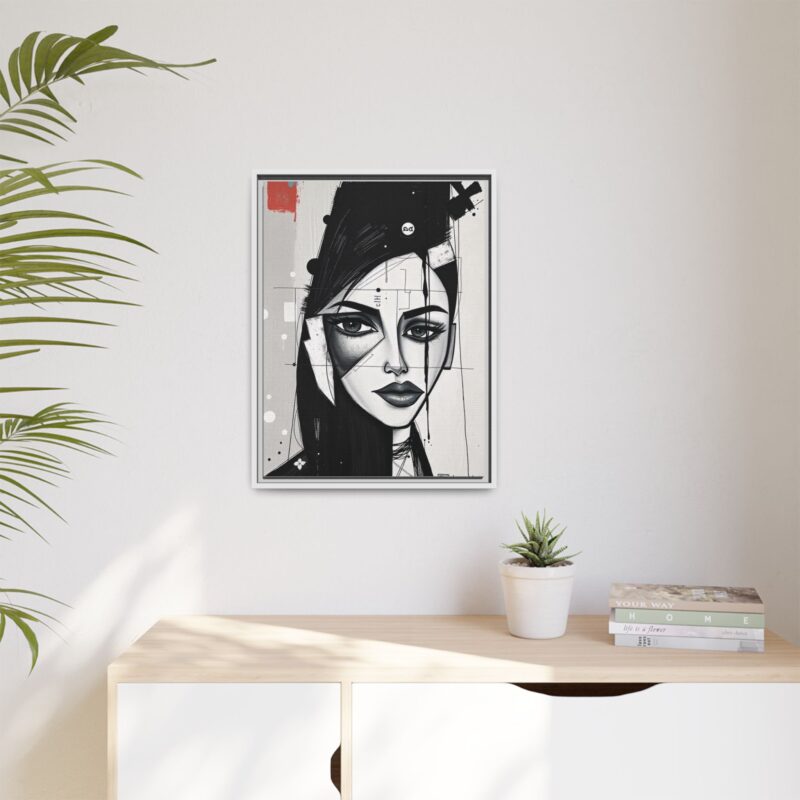 Canvas Art on An elegant and modern black-and-white abstract portrait - Image 68