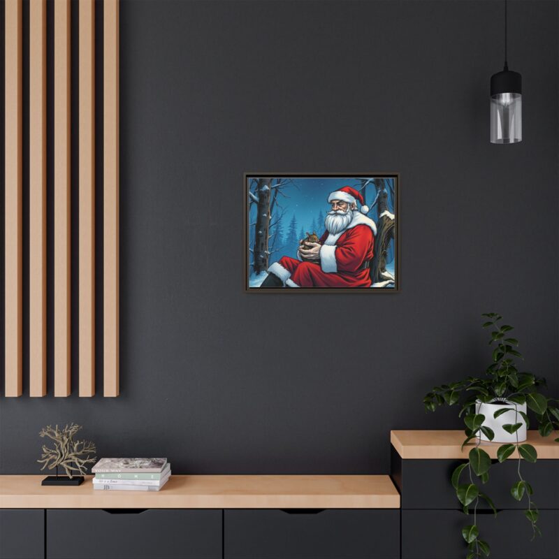 Canvas Art of Santa's Gentle Moment in the Snowy Woods - Image 73