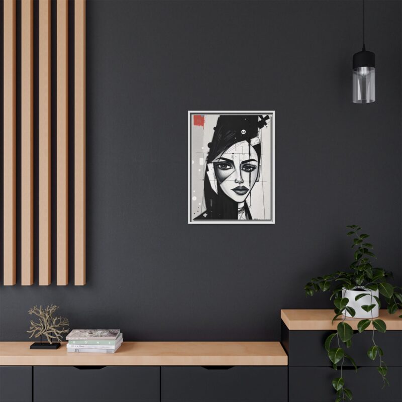 Canvas Art on An elegant and modern black-and-white abstract portrait - Image 65