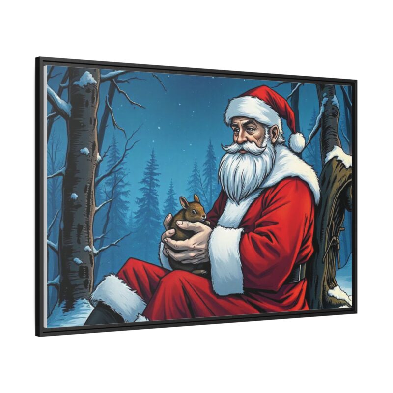 Canvas Art of Santa's Gentle Moment in the Snowy Woods - Image 3