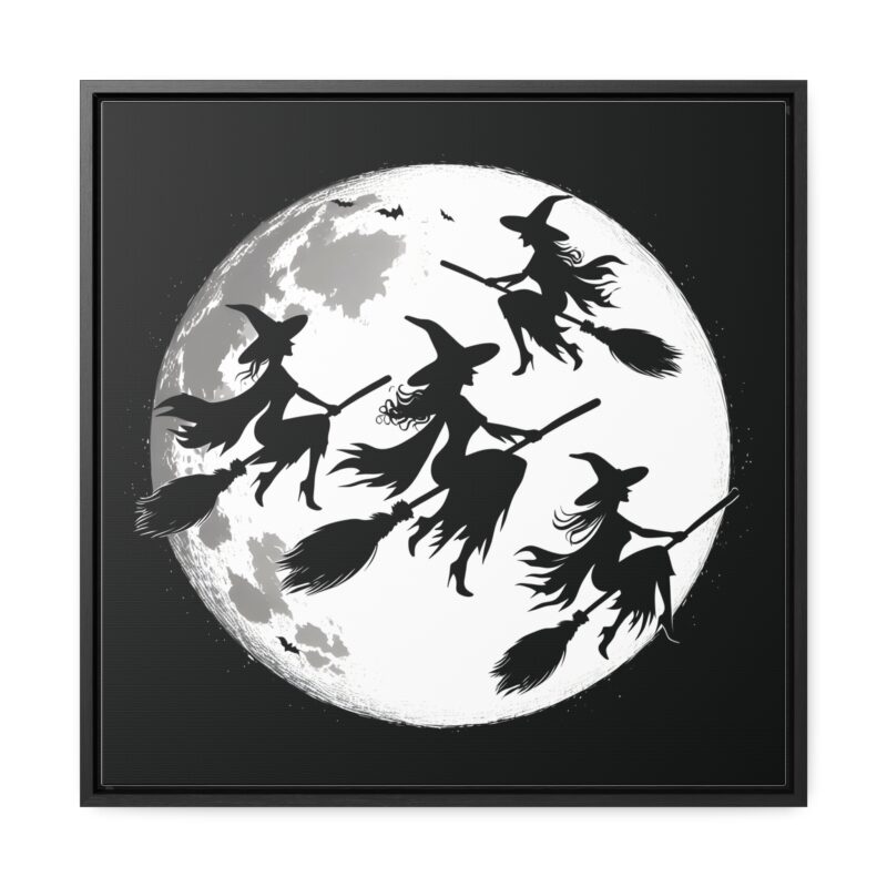 Canvas Wraps - Elegant Witch Silhouettes on Broomsticks Halloween Wall Art - Image 32