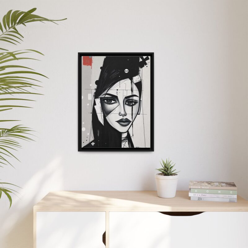 Canvas Art on An elegant and modern black-and-white abstract portrait - Image 24