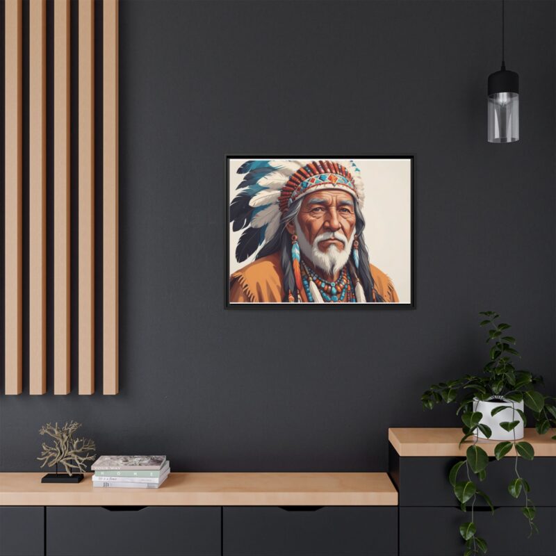 Matte Canvas, Framed elderly Native American man - Image 121