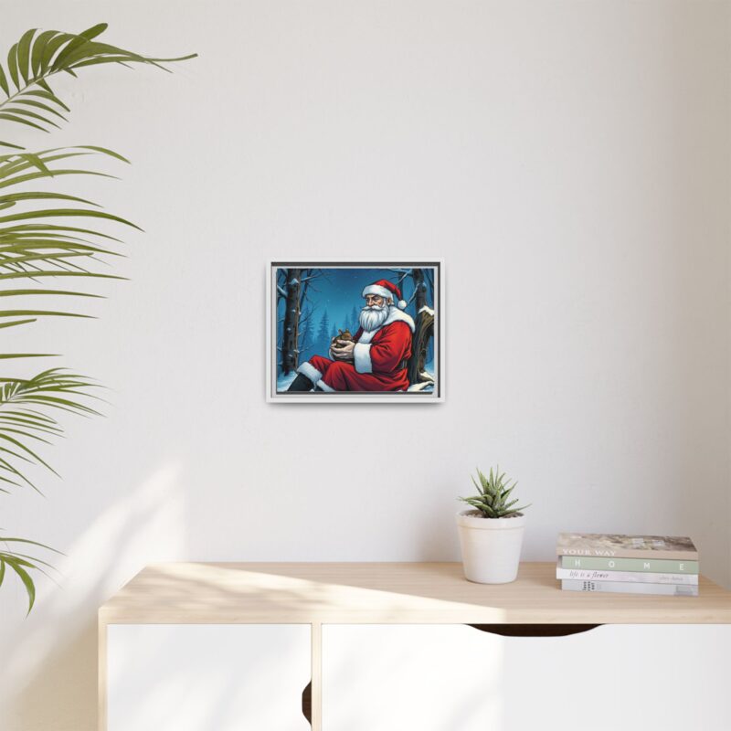 Canvas Art of Santa's Gentle Moment in the Snowy Woods - Image 56