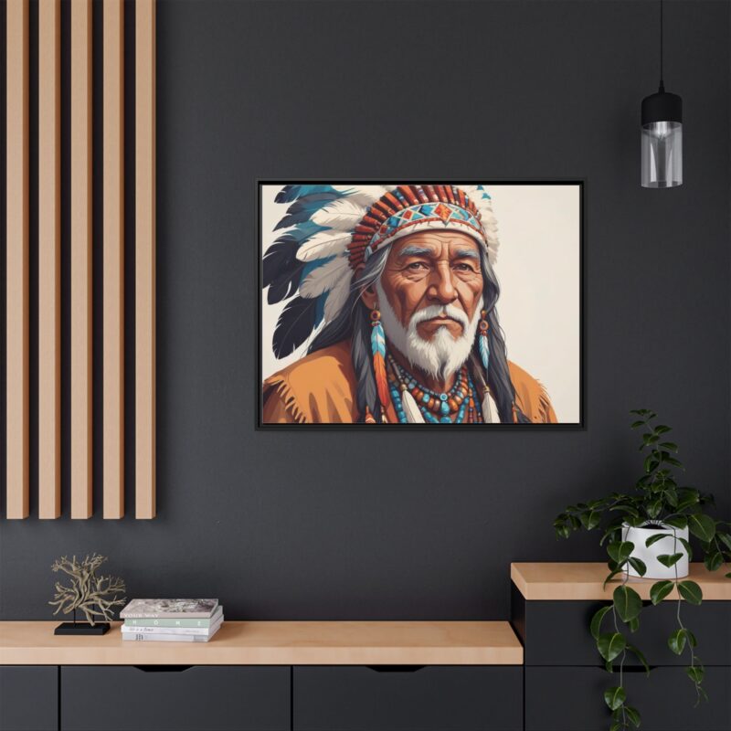 Matte Canvas, Framed elderly Native American man - Image 37