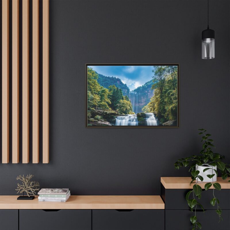 Canvas Wall Art - Waterfall Mountain Landscape - Image 95