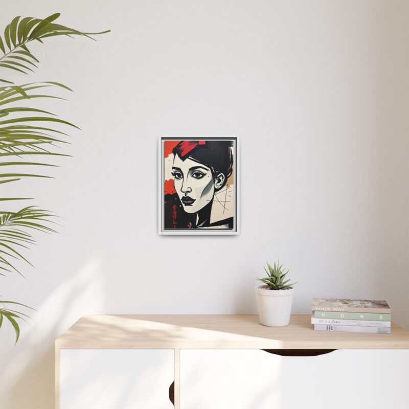 Wall Art Print of A black and white abstract portrait of a woman's face - Image 44