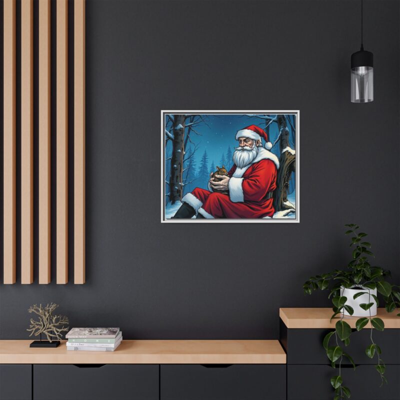 Canvas Art of Santa's Gentle Moment in the Snowy Woods - Image 129