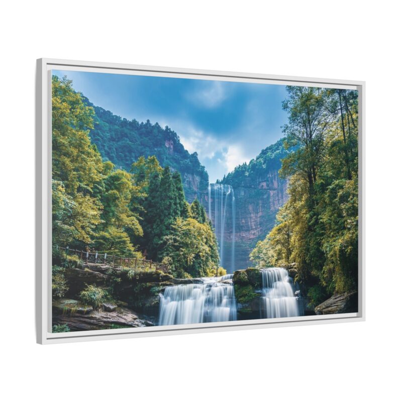 Canvas Wall Art - Waterfall Mountain Landscape - Image 103