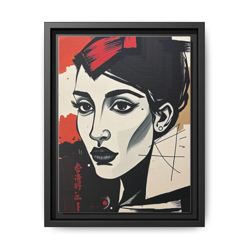 Wall Art Print of A black and white abstract portrait of a woman's face - Image 6